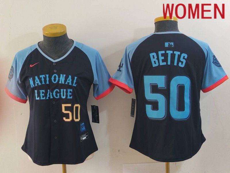 Women Los Angeles Dodgers #50 Betts Blue All star 2024 Nike MLB Jersey style 8151